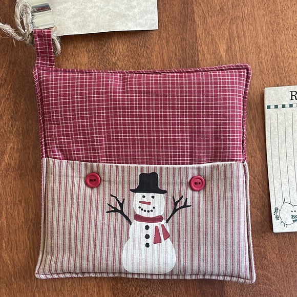 NEW | Vintage Snowman Gift Set: potholder, recipe cards, cookie cutter, recipe - Picture 11 of 12